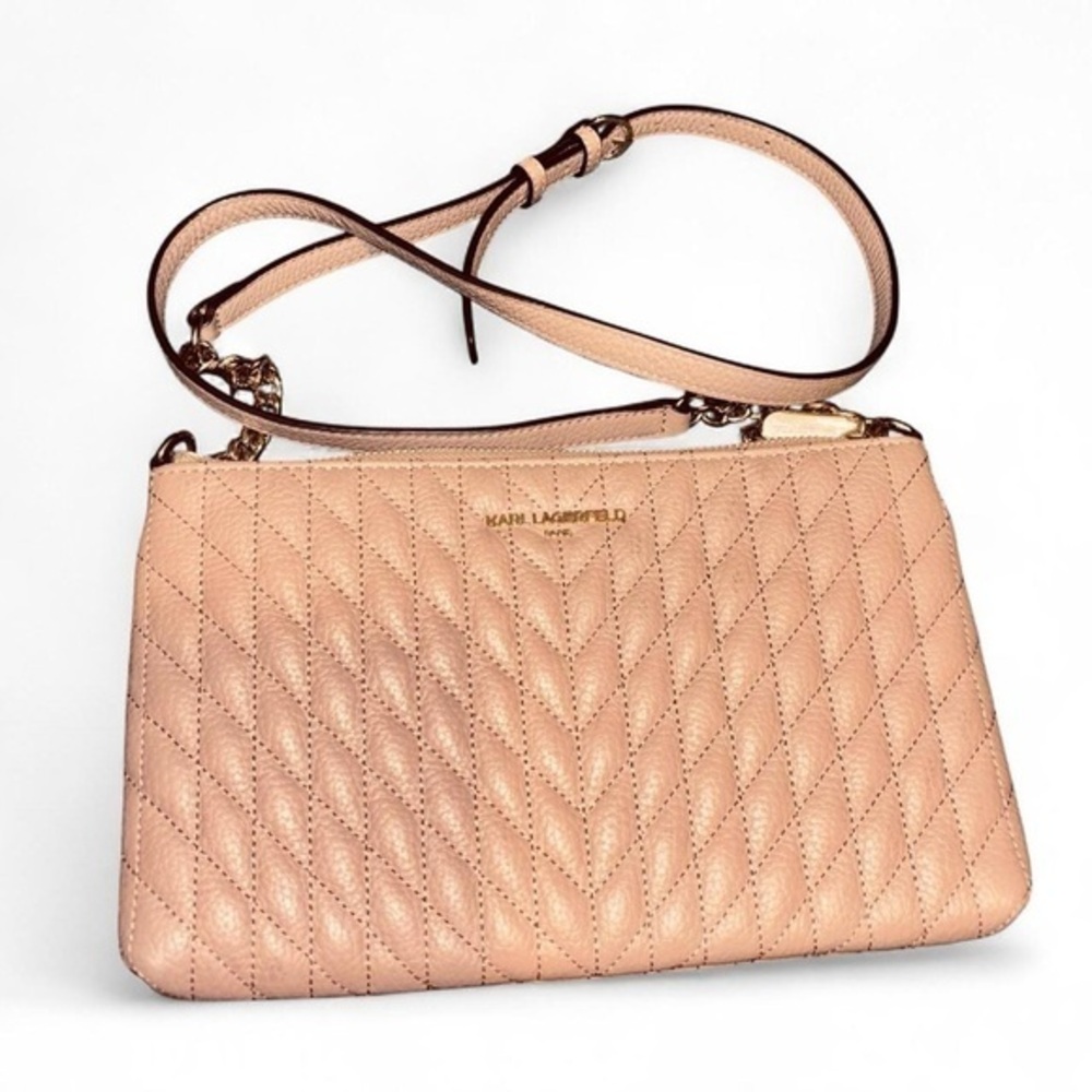 KARL LAGERFELD Paris Karolina Quilted Leather Crossbody Bag